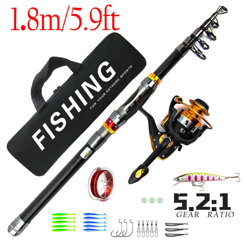 Carbon Fiber Spinning Rod Combo - All-Round Fishing Rod Set
