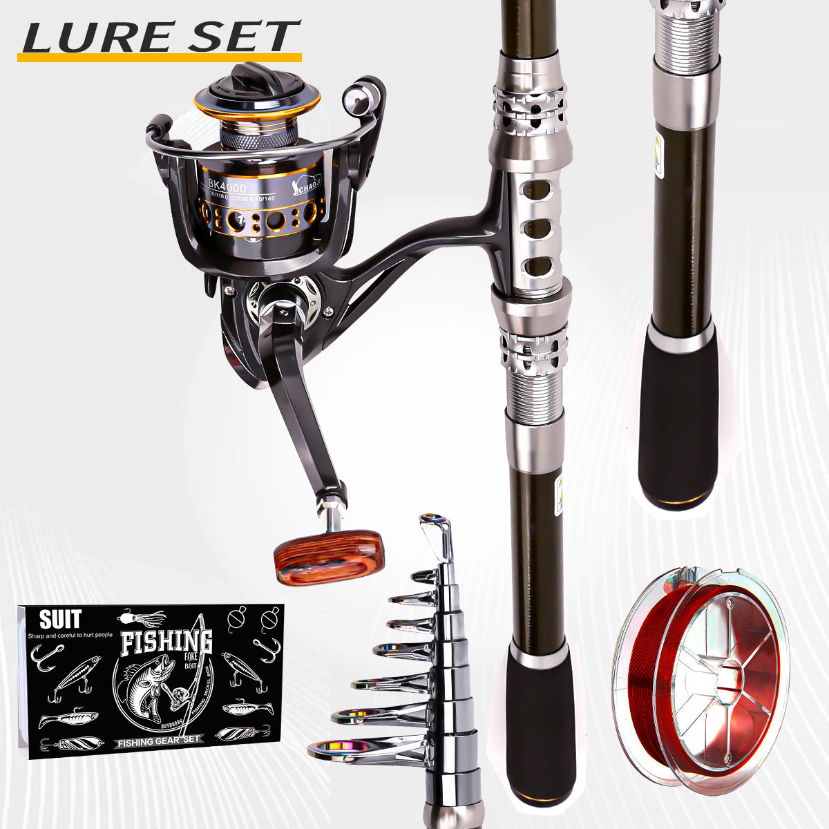 Carbon Travel Fishing Combo | Telescopic Rod Fresh & Saltwater