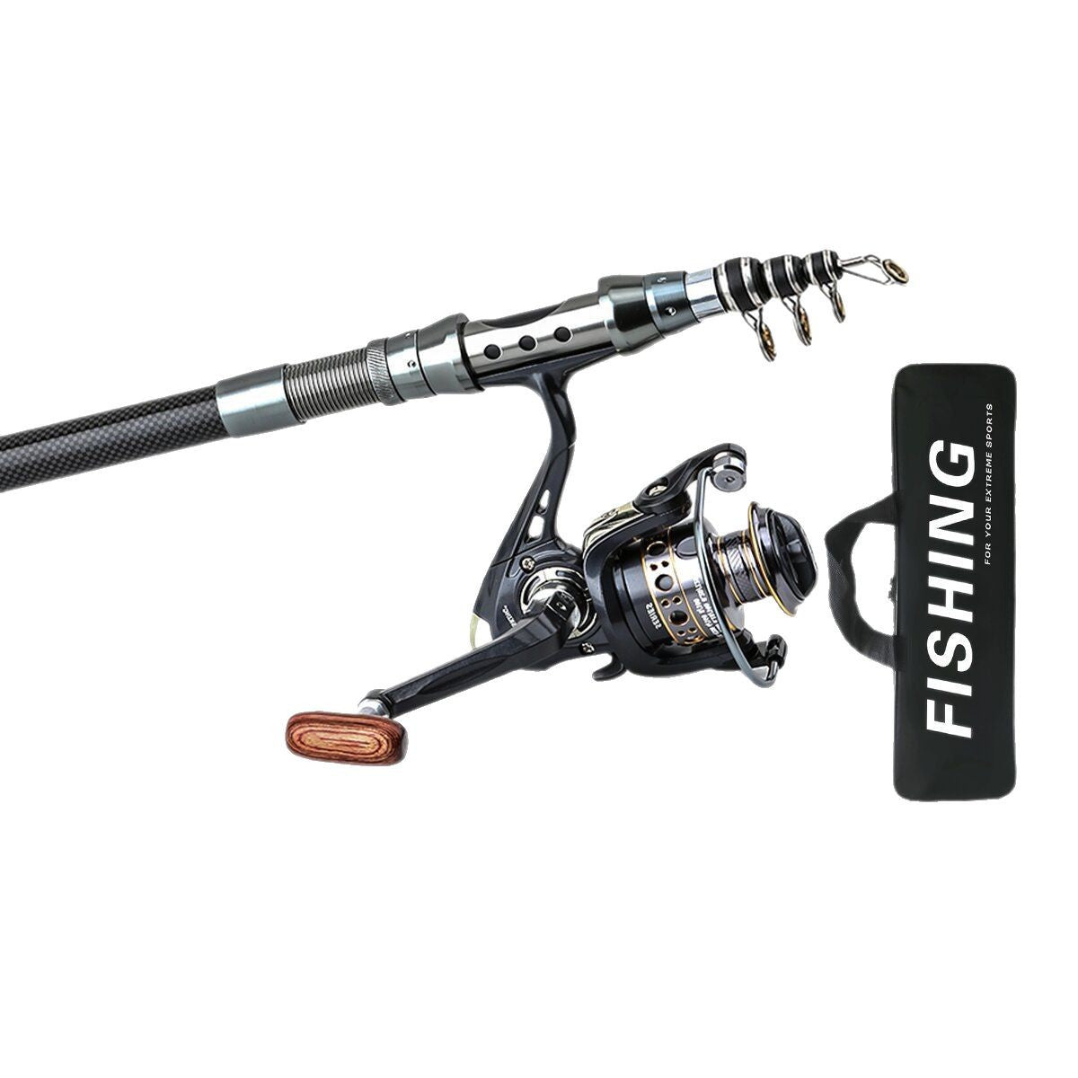 Carbon Fiber Travel Fishing Rod | Compact Saltwater Combo
